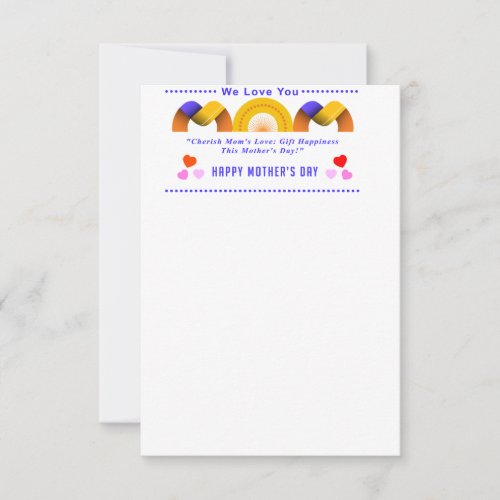 We Love you MOM Thank You Card