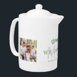 We Love You Mom Two Photo Custom Teapot<br><div class="desc">Two Photo Custom Teapot.  For Mom.  We Love You.  Names.</div>