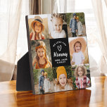 We Love You Mommy Family Modern Photo Collage Plaque<br><div class="desc">The We Love You Mommy Family Modern Photo Collage Plaque is a heartfelt keepsake that celebrates the special bond between a mother and her family. Featuring a customizable design, this plaque allows you to upload your favorite family photos and arrange them into a beautiful collage. The sleek, modern layout is...</div>