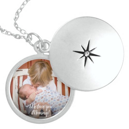 We love you Mommy Personalized Photo Locket Necklace
