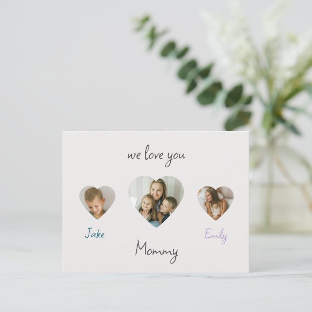 We Love You Mommy - Personalized Photos Card (Standing Front)