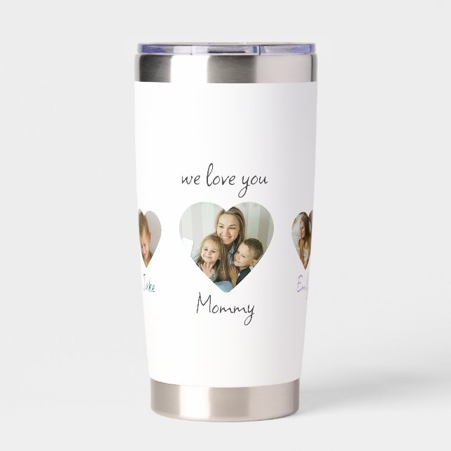 We Love You Mommy Water Bottle Personalized Gift Insulated Tumbler (Front)