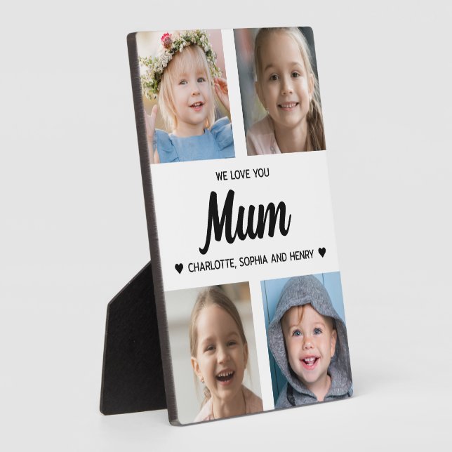 We Love You Mum Family Keepsake Photo Collage  Plaque (Side)