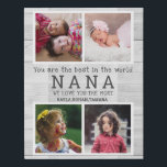 We Love You Nana 4 Photo Collage Gray Wood Faux Canvas Print<br><div class="desc">A rustic photo collage gift for your favorite Nana personalized with names of grandchildren.</div>