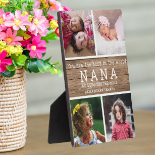 We Love You Nana 4 Photo Collage Wood Plaque