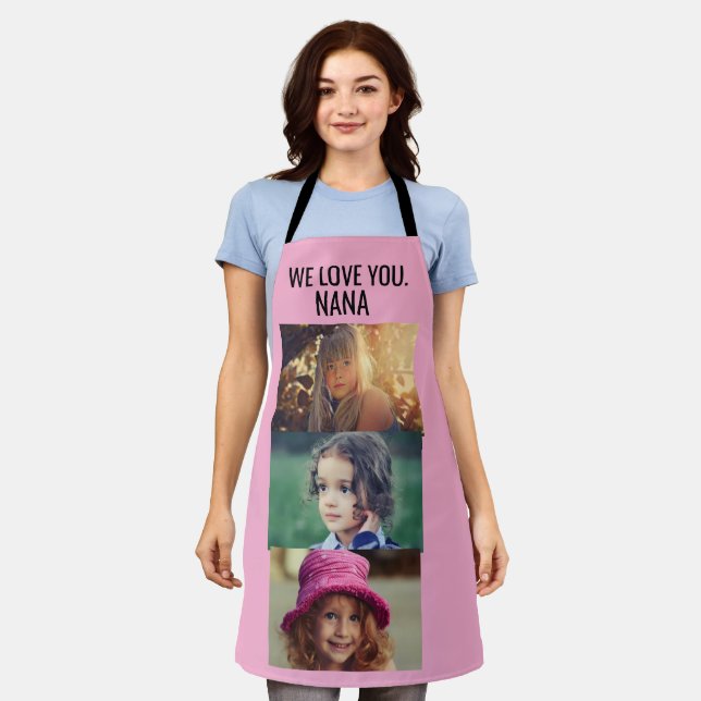 WE LOVE YOU NANA CUSTOM PHOTO APRON (Worn)