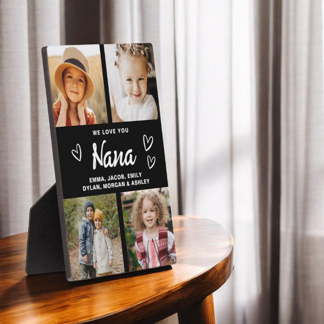 We Love You Nana Family Modern Photo Collage Plaque (Creator Uploaded)