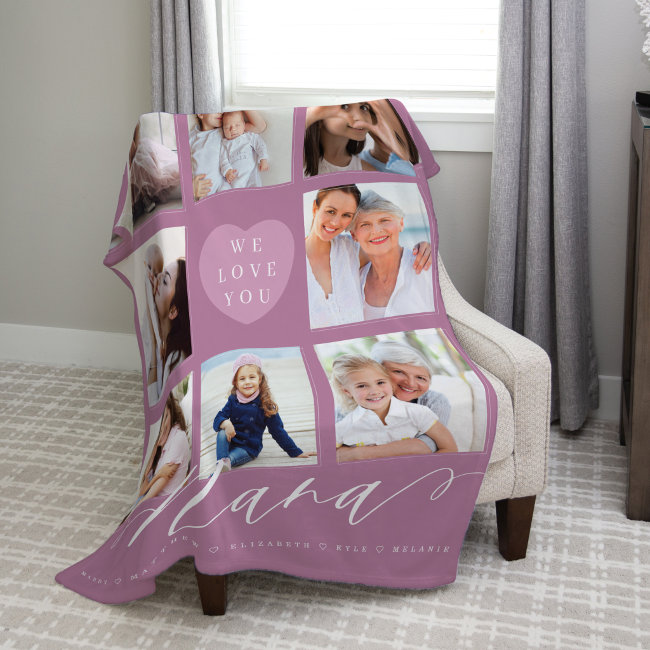 We Love You Nana | Grandchildren & Family Photos Fleece Blanket