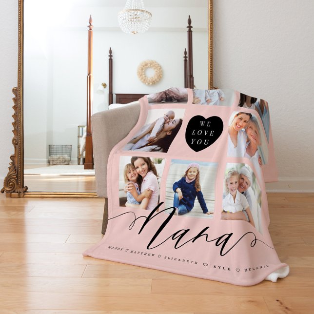 We Love You Nana | Grandchildren & Family Photos Fleece Blanket (Creator Uploaded)