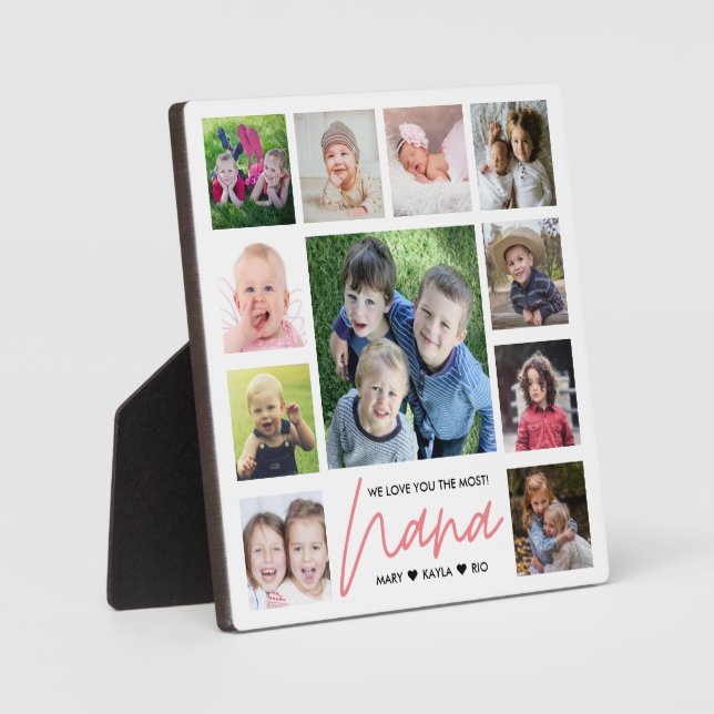 We Love You Nana Grandkids 11 Photo Collage   Plaque (Front)