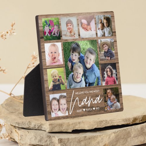 We Love You Nana Grandkids 11 Photo Collage Wood Plaque