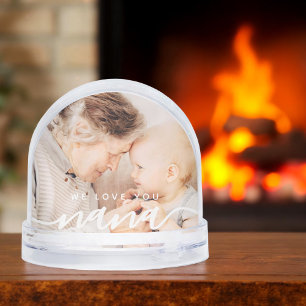 We Love You Nana Modern Classic Photo Snow Globe
