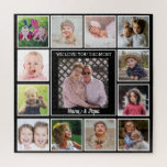 We Love You Nana & Papa 13 Grandkids Photo Collage Jigsaw Puzzle<br><div class="desc">Create your own photo collage jigsaw puzzle for  grandparents with 12  favorite pictures of grandkids on a  black background  and grandpa and grandma photo in the center.</div>