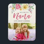 We Love You Nana | Photo Magnet<br><div class="desc">Give a gift she'll treasure with this modern styled photo magnet!  Makes a great gift for grandma for Mother's Day,  a birthday,  or any other special occasion! Simply replace the template photo with an image of your own and customize the text any way you'd like!</div>