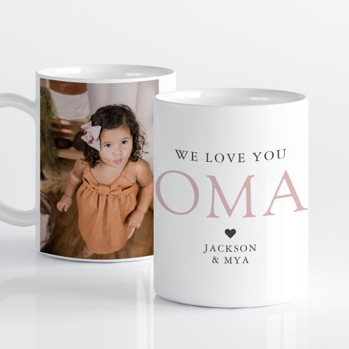 We Love You Oma Elegant Photo Mug