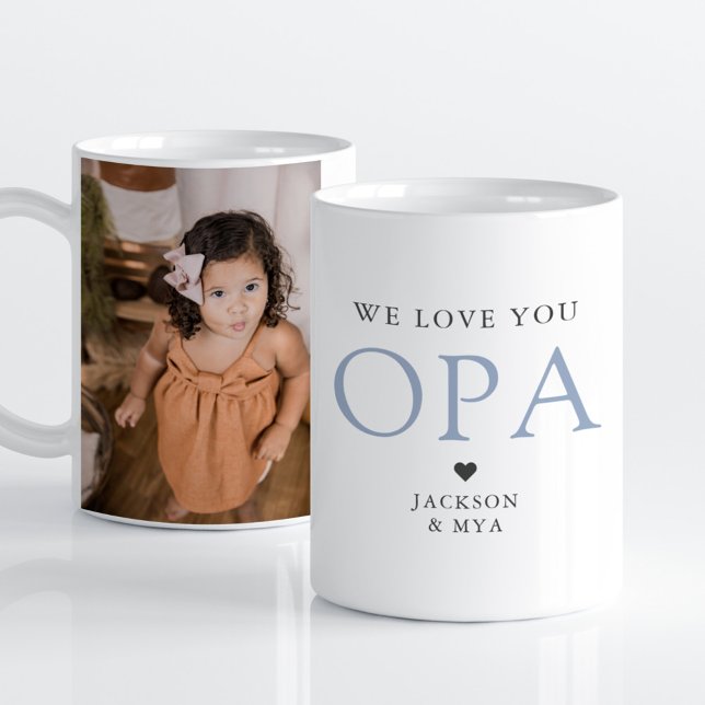 We Love You Opa Elegant Photo Mug (Creator Uploaded)