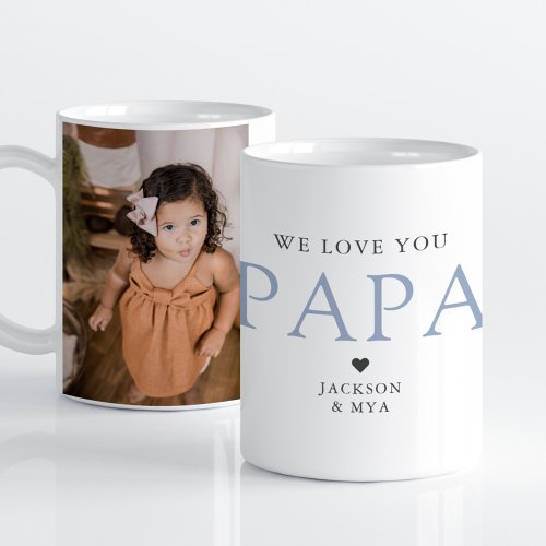 We Love You Papa Elegant Photo Mug