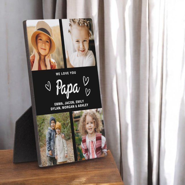 We Love You Papa Family Modern Photo Collage Plaque (Creator Uploaded)