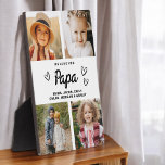 We Love You Papa Family Modern Photo Collage Plaque<br><div class="desc">The Papa We Love You Heart Modern Photo Collage Plaque is a touching and personalized gift that showcases your love for your grandfather. This beautifully designed plaque features a heart-shaped photo collage, allowing you to add your favorite family pictures in a modern and stylish layout. The heartfelt "We Love You,...</div>