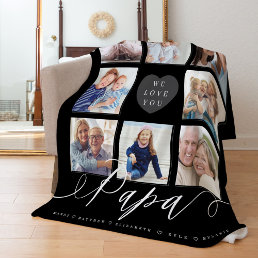 We Love You Papa | Grandchildren &amp; Family Photos Fleece Blanket