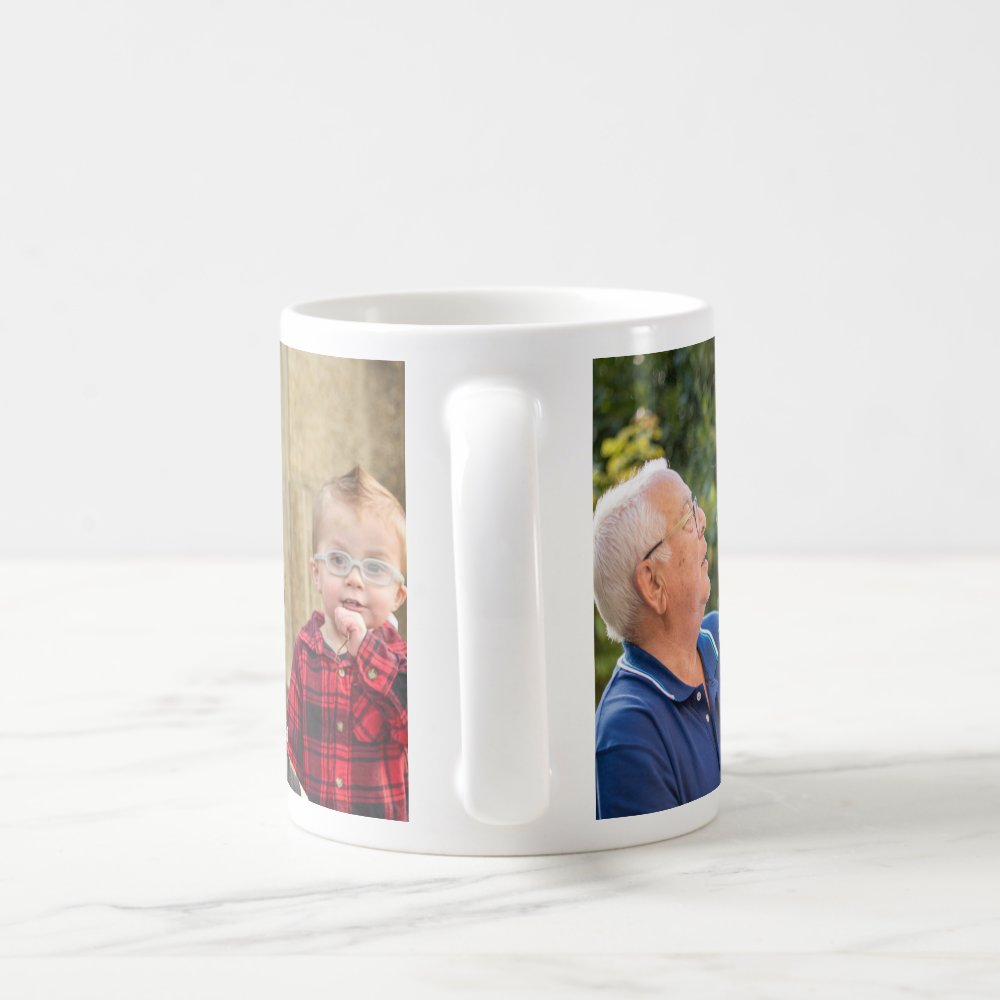 We Love You Papa Grandkids Custom Photo Collage Coffee Mug