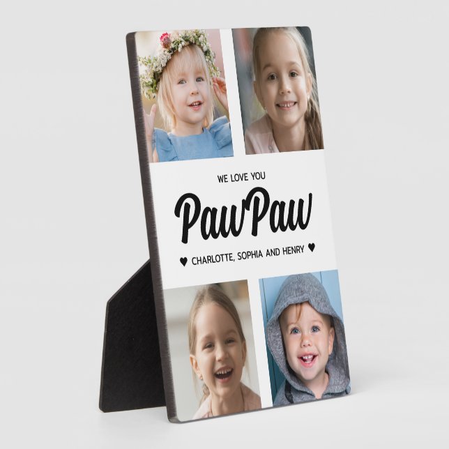 We Love You PawPaw Family Photo Collage  Plaque (Side)