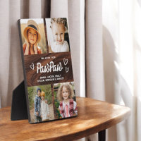 We Love You PawPaw Rustic Wood Photo Collage