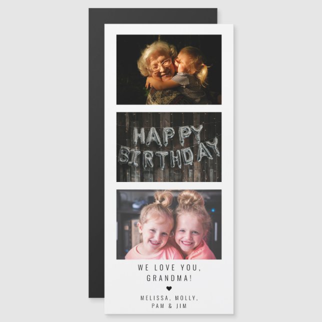 "We love you" Personalized Photo Strip Message (Front/Back)