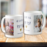 We Love You Pop Pop Grandpa  2 Photo Collage  Coffee Mug<br><div class="desc">Express how much you love your grandpa with affection.A photo mug with cute pictures will fill his heart with happiness.</div>