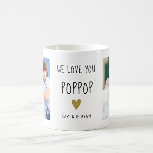 We Love You PopPop 3 Photo Collage Grandpa Coffee Mug