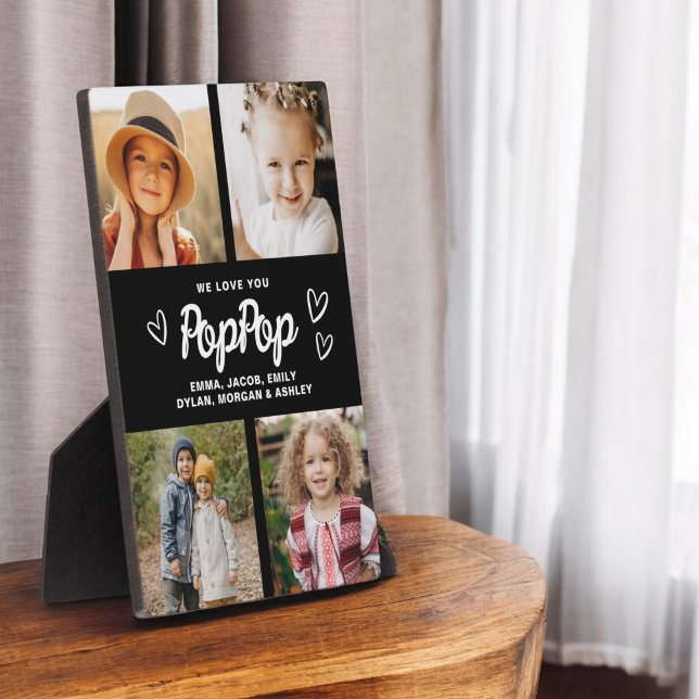 We Love You PopPop Grandpa Photo Collage Plaque (Creator Uploaded)