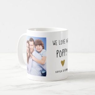 We Love You Poppy 3 Photo Collage Grandpa Coffee Mug