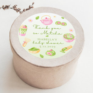 We Love you so Matcha Baby Girl Shower Classic Round Sticker