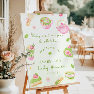 We Love you so Matcha Baby Girl Shower Welcome Foam Board