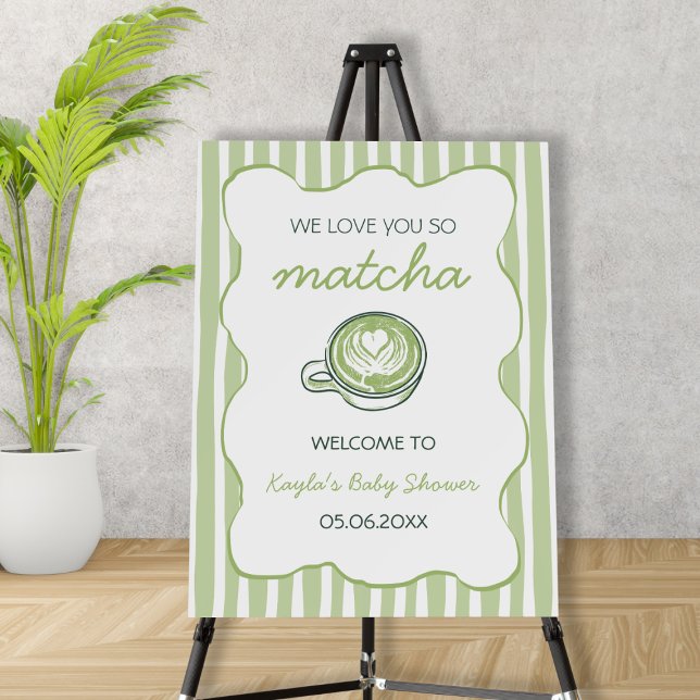 We Love You So Matcha Green Baby Shower Welcome Foam Board (We Love You So Matcha Green Baby Shower Welcome Foam Board)