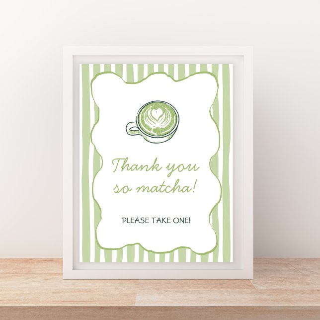 We Love You So Matcha Green Baby Shower Welcome Poster (We Love You So Matcha Green Baby Shower Welcome Poster)