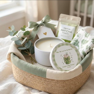 We Love You So Matcha Heart Green Bow Mini Candle Favors