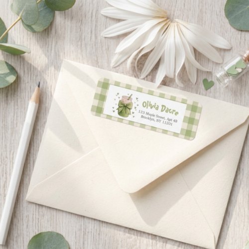 We Love You So Matcha Mail Bow Gingham Label