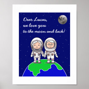 We love you to the moon and back poster by JoImage