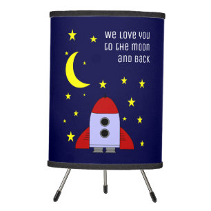 We Love You To The Moon And Back Rocket Space Tripod Lamp