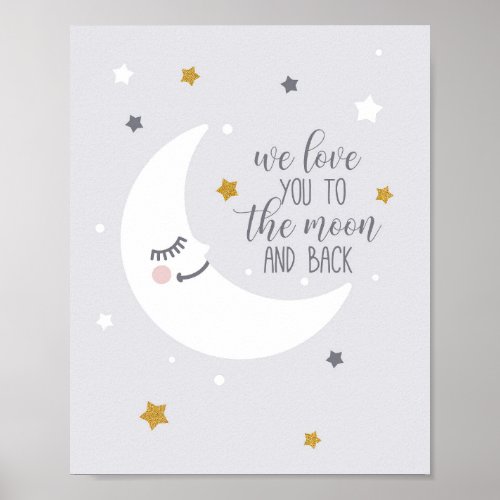 We love you to the moon and back wall art for kids