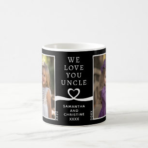 We Love You Uncle 2 Photo Custom Black Modern P206 Coffee Mug