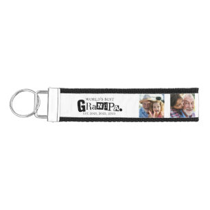 We Love You World's Best Grandpa Estr 3 Photo  Wrist Keychain