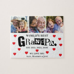 We love you World's Best Grandpa Grankids Photos Jigsaw Puzzle