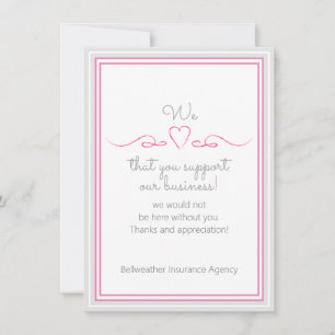 We Love Your Support Business Valentine's Day Card
