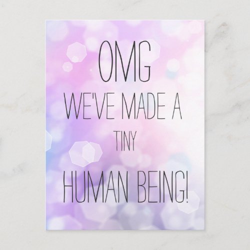 We made a tiny human _ Fun Birth Announcement Postcard