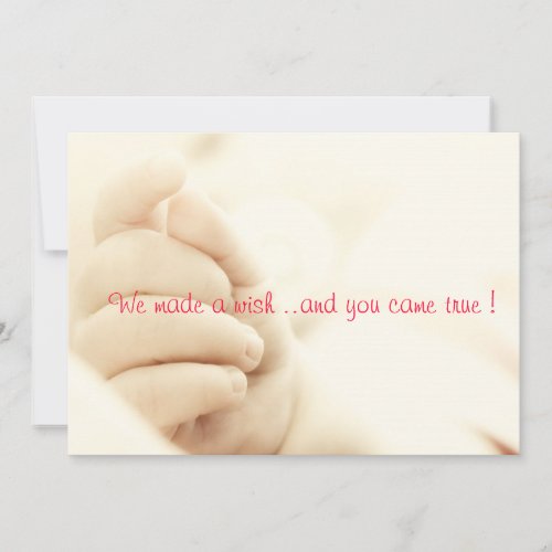 We made a wish ..and you came true ! custom announcement