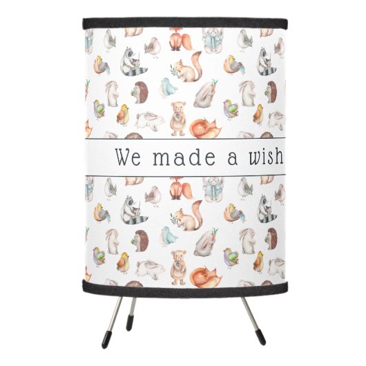 We Made a Wish | Cute Baby Woodland Animals Tripod Lamp (Left)