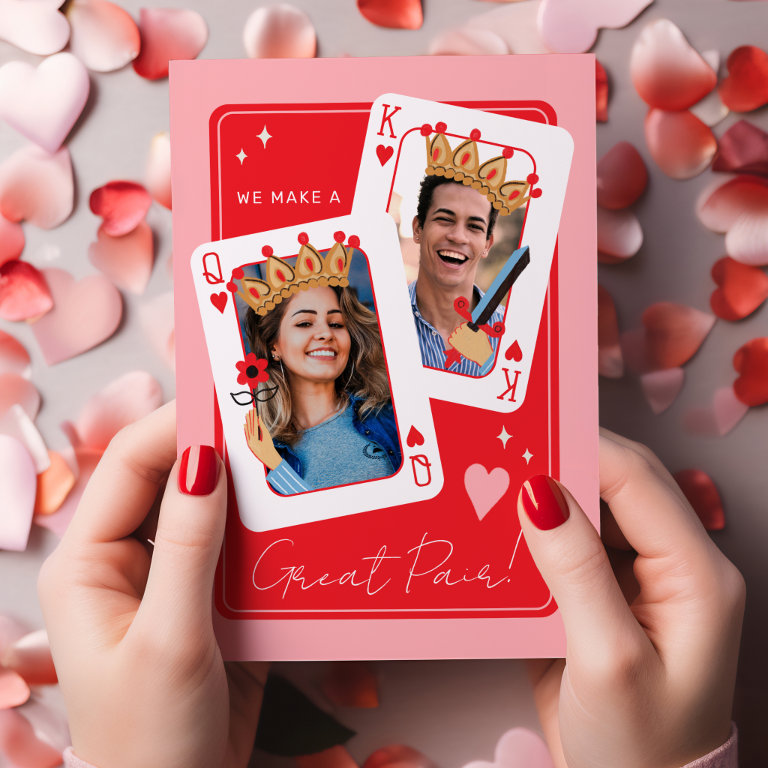 We make a great pair custom photo valentines day                    card
