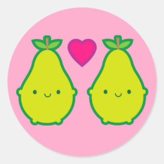 'We Make A Great Pair' Pears Classic Round Sticker